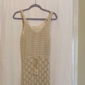 Boho hippie beach Elegant Cream Maxi Dress